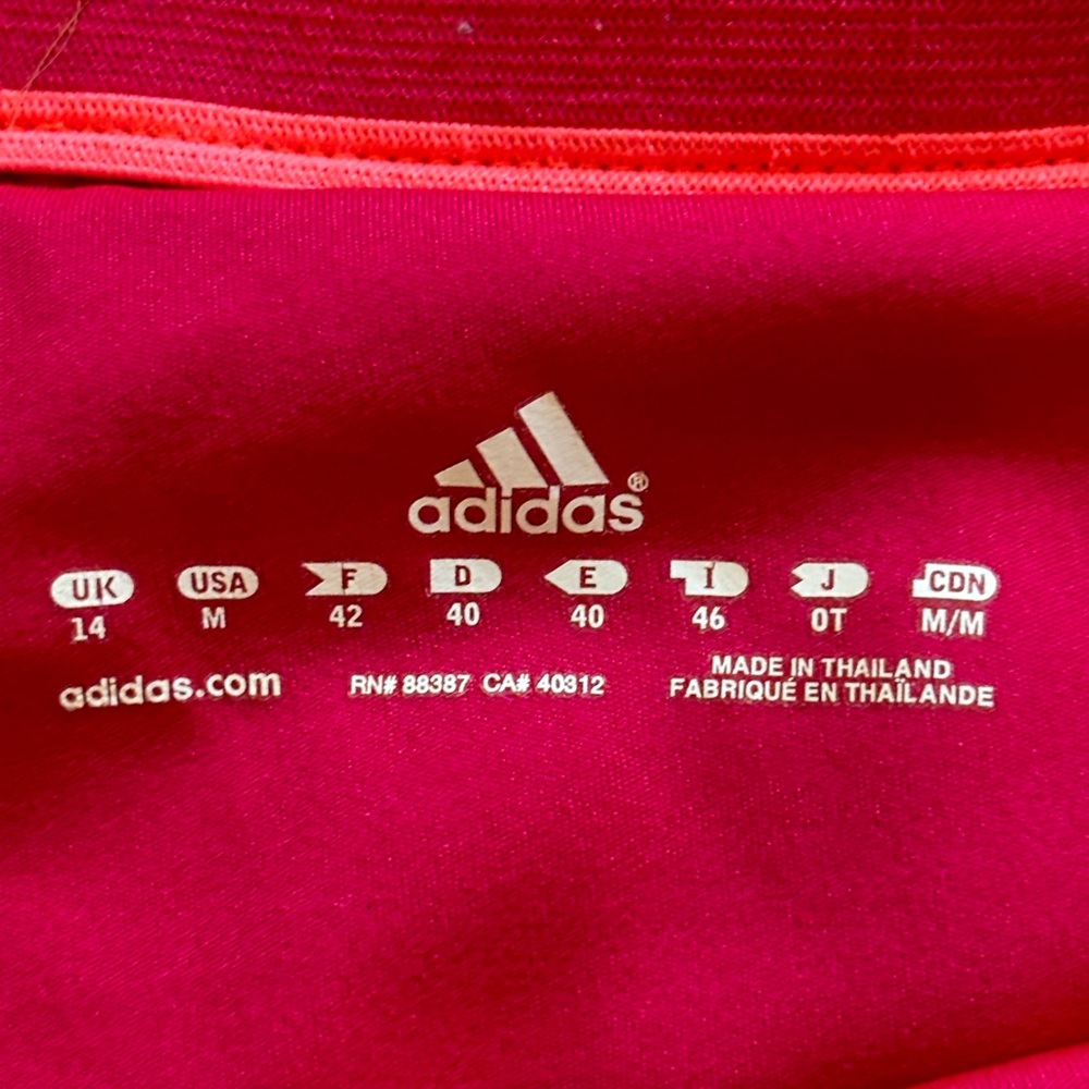 ADIDAS athletic shorts with inner liner | Size Medium | Bright coral - Picture 3 of 12